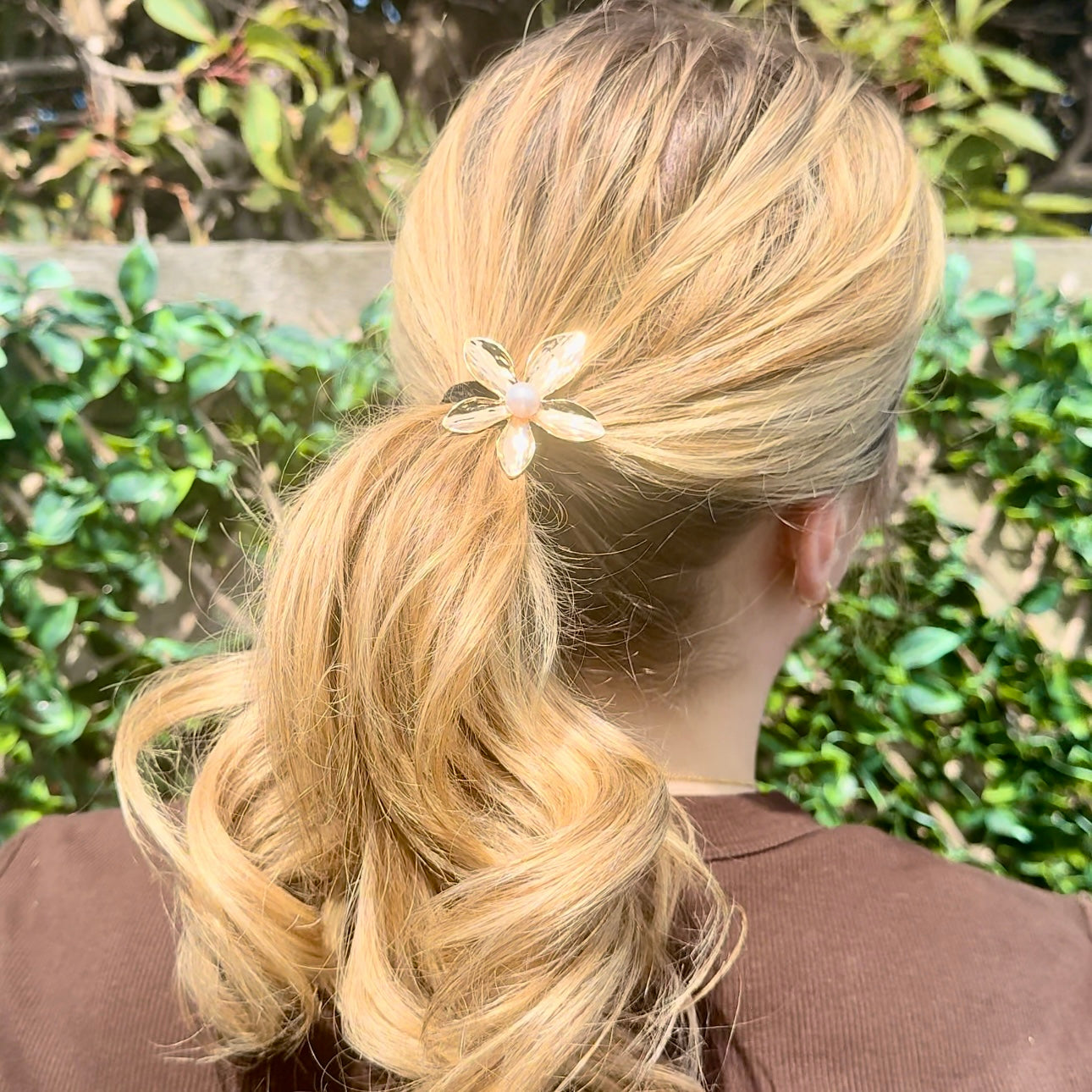 3pc Metal 5-petal flower hair ties
