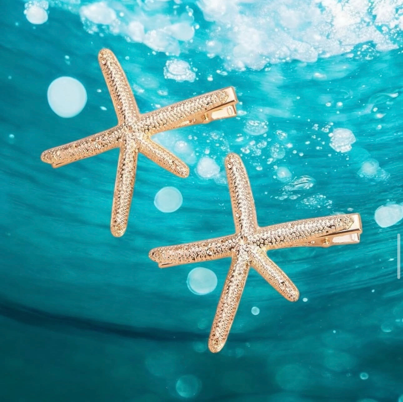 2pc Large Starfish clips