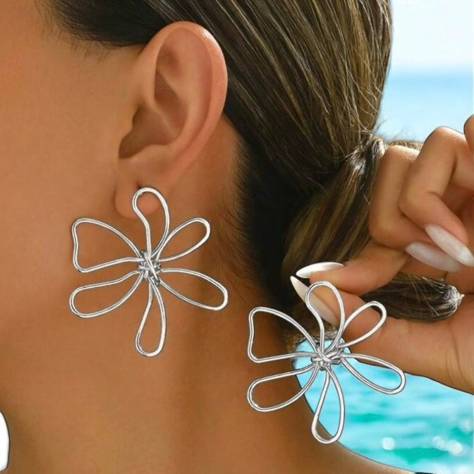 April silver earrings