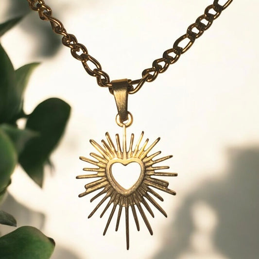 Bambi heart 18k gold coated sterling silver necklace