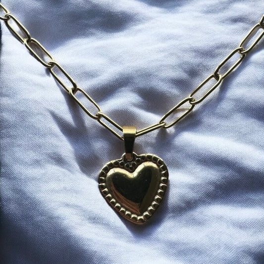 Gemma heart 18k gold coated sterling silver necklace
