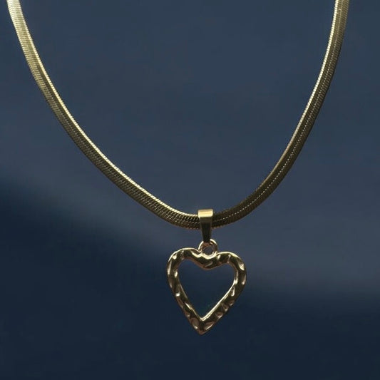 Brianna heart 18k gold coated sterling silver necklace